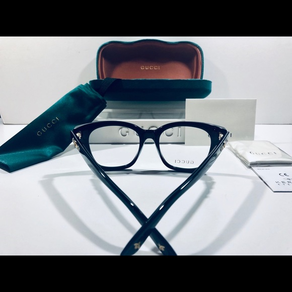 Gucci Eyeglasses Burgundy; Black Cat Eye New 51mm - Picture 2 of 8